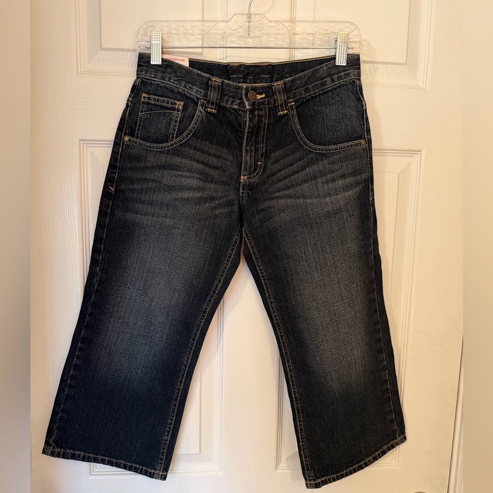 Wrangler Women's Dark Blue Straight Leg Cropped Jeans